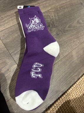 🐸 NCAA TCU Horned Frogs Crew Socks (Size Large, 2-Pack)